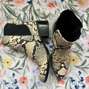 Snake Print Ankle Boots
